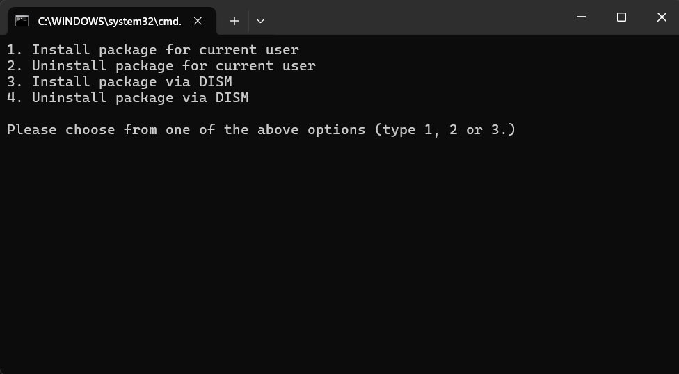 Successful installation.